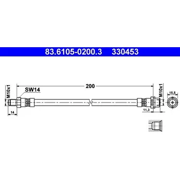 Brzdový systém Brzdová hadice ATE 83.6105-0200.3