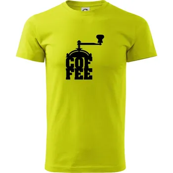 Coffee mlýnek - Klasické pánské triko vyšší gramáže - 3XL ( Limetková )