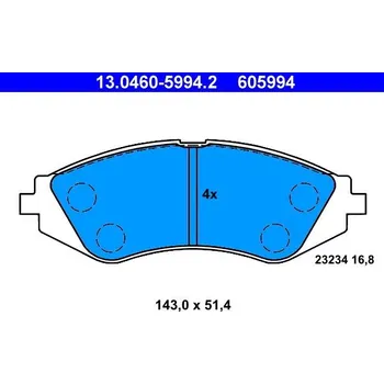 Autodíl Sada brzdových destiček, kotoučová brzda ATE 13.0460-5994.2
