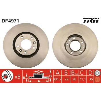 Brzdový kotouč Brzdový kotouč TRW DF4971