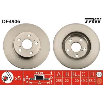 Brzdový kotouč Brzdový kotouč TRW DF4906