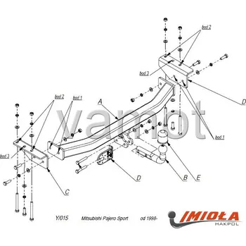 Tažné zařízení Tažné zařízení Mitsubishi Pajero Sport (1998 - 2008) (4268)