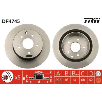 Brzdový kotouč Brzdový kotouč TRW DF4745