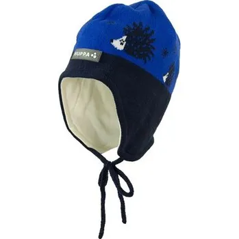 Čepice Dětská pletená čepice Huppa Karro 1 blue/navy obvod hlavy 43-45 cm