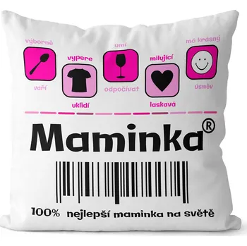 Dekorativní polštářek Polštářek Maminka 100% (Velikost: 40 x 40 cm)
