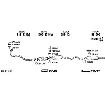 Zadní díl výfuku zadní tlumič výfuku Polmostrow 185009P, náhrada za Bosal 185-009