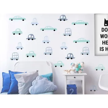 Samolepící dekorace Pastelowe Love Samolepky na zeď - Autíčka