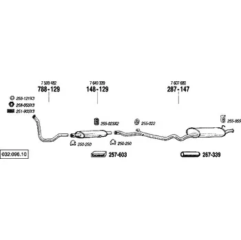 Tlumič výfuku střední tlumič výfuku Polmostrow 148129P, náhrada za Bosal 148-129
