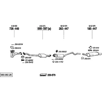Výfukový systém střední tlumič výfuku Bosal 283-447