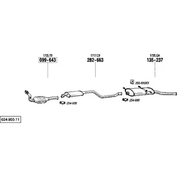 Výfukový systém zadní tlumič výfuku Polmostrow 135237P, náhrada za Bosal 135-237