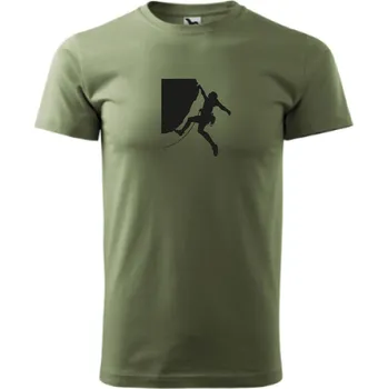 Pánské tričko trend-design.cz Pánské tričko bouldering horolezectví Barva textilu: khaki, Velikost oblečení: 3XL