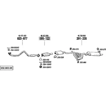 Výfukový systém zadní tlumič výfuku Polmostrow 291235P, náhrada za Bosal 291-235