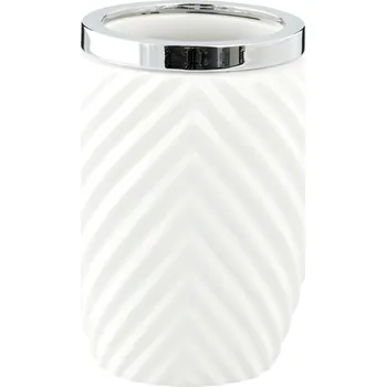 Držák na kartáček LENE BJERRE Dóza na zubní kartáčky MILDA bílá se stříbrným lemem