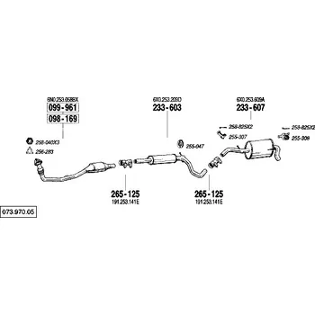 Zadní díl výfuku zadní tlumič výfuku Polmostrow 233607P, náhrada za Bosal 233-607