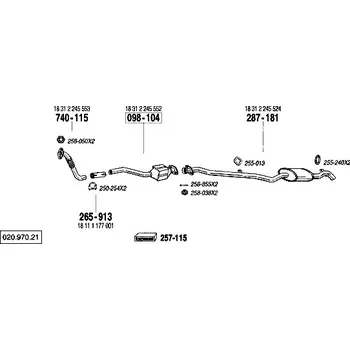 Zadní díl výfuku zadní tlumič výfuku Bosal 287-181