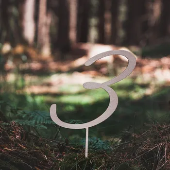 Vánoční ozdoba Dřevěná zapichovací ozdoba- Číslice 3