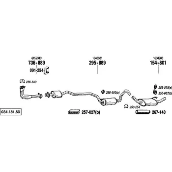 Zadní díl výfuku zadní tlumič výfuku Polmostrow 154801P, náhrada za Bosal 154-801