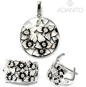 Souprava šperků Stříbrná smaltovaná souprava přívěsku a náušnic