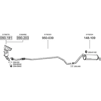Zadní díl výfuku zadní tlumič výfuku Polmostrow 148109P, náhrada za Bosal 148-109