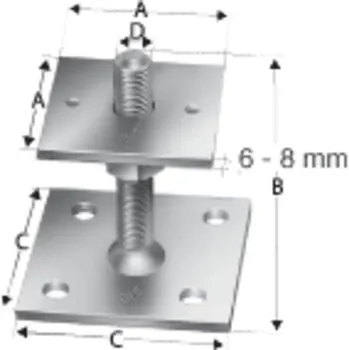 Tesařské kování SIMPSON patka sloupku PPB 80G-B žár. pozink, s certifikátem