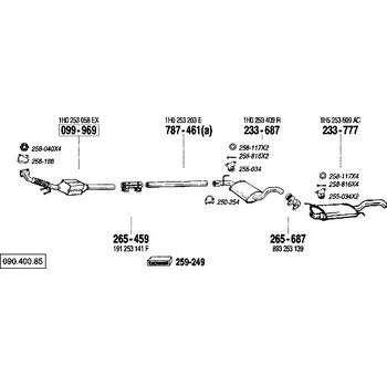 Zadní díl výfuku zadní tlumič výfuku Bosal 233-777