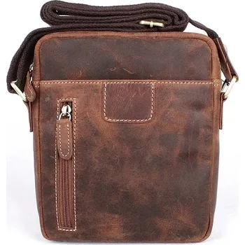 Středně velká hnědá kožená crossbody taška HGL no. 622