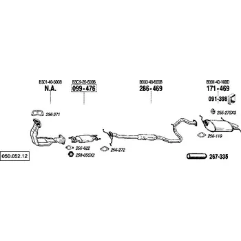 Zadní díl výfuku zadní tlumič výfuku Polmostrow 171469P, náhrada za Bosal 171-469