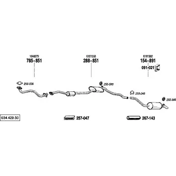 Zadní díl výfuku zadní tlumič výfuku Polmostrow 154891P, náhrada za Bosal 154-891