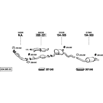 Výfukový systém střední tlumič výfuku Polmostrow 154925P, náhrada za Bosal 154-925