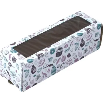 Cukrovinka Krabička ECO na 6 makronek vysouvací s průzorem