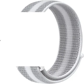 Příslušenství k chytrým hodinkám Nylonový provlékací sportovní řemínek pro Apple Watch 42/44/45/46/49mm Barva: Bílá/šedá pruhy, Typ: 53