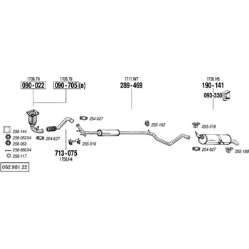 Zadní díl výfuku zadní tlumič výfuku Polmostrow 190141P, náhrada za Bosal 190-141