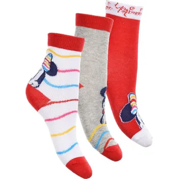 Dívčí oblečení Dívčí ponožky Minnie Mouse - bílá/šedá/červená Velikost: 23/26