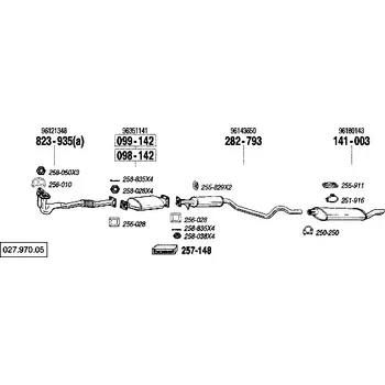 Zadní díl výfuku zadní tlumič výfuku Polmostrow 141003P, náhrada za Bosal 141-003