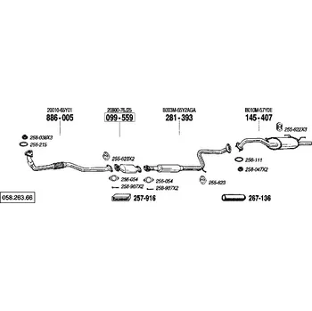 Výfukový systém zadní tlumič výfuku Bosal 145-407
