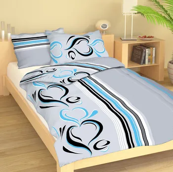 Povlečení Bavlněné povlečení Jarka modrá Uzávěr: Mandlovací knoflík