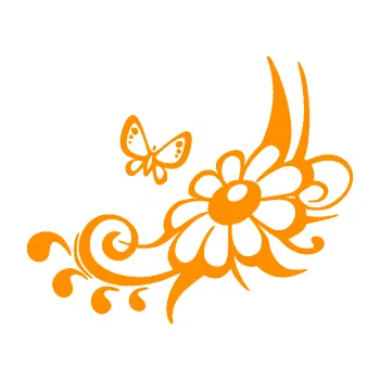 Samolepící dekorace Květina dekor 029 levá (06 - oranžová) SAMOLEPKA NA AUTO, NÁLEPKA, FÓLIE, POLEP, TUNING, VLASTNÍ TEXT, TISK, AUTOSAMOLEPKY.cz, POLEPY, OBRÁZEK, LOGO, 3D STICKERS