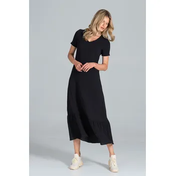 Dámské šaty Černé bavlněné šaty M827 Black Velikost: M