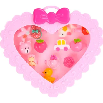 Náhrdelník Mikro Trading Sada prstýnků v krabičce ve tvaru srdce 13cm 2barvy Barvy: růžová