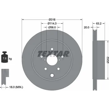 Brzdový kotouč Brzdový kotouč TEXTAR 92243703