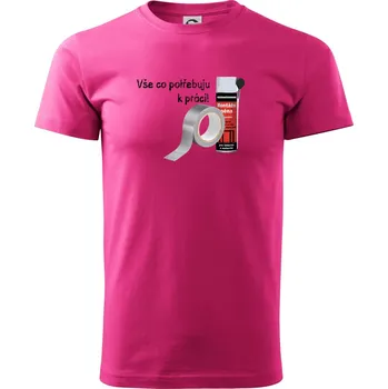 Pěna a páska - vše co potřebuji k práci - Klasické pánské triko vyšší gramáže - XS ( Purpurová )