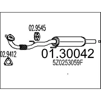 Auto-moto Přední tlumič výfuku MTS 01.30042