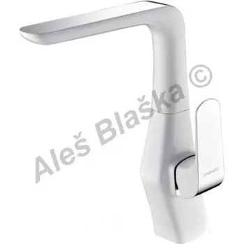 Vodovodní baterie BELAGGIO - Itálie | BOSTON BO4048 bílá/chrom páková stojánková dřezová vodovodní baterie - BÍLÁ/CHROM BO4048