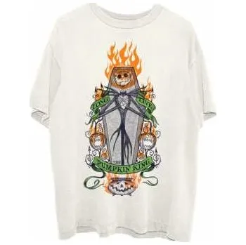 Merch Disney: Tričko The Nightmare Before Christmas Orange Flames Pumpkin King XL