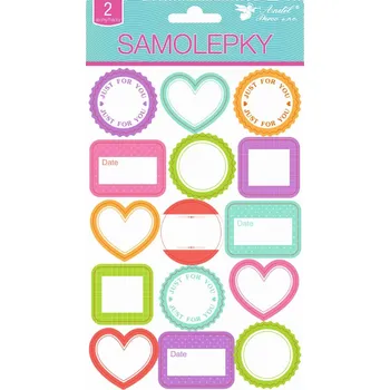 samolepka Samolepky popisovací barevné 2 archy 21 x 14 cm