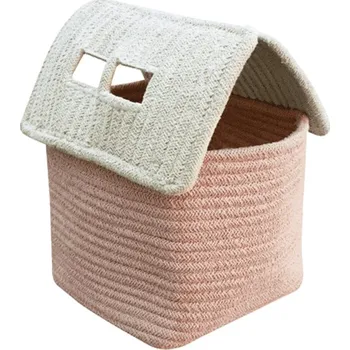 Úložný box Úložný koš Lorena Canals domeček růžový - ECO-CITY