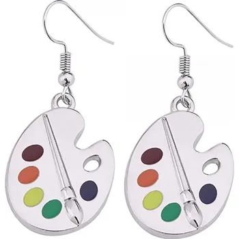 Náušnice - dvě malířské palety ze štětcem