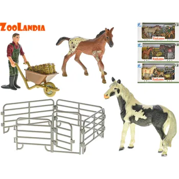 Figurka M.T. Zoolandia - kůň s hříbětem a doplňky 1 Zoolandia: tmavě hnědí koně