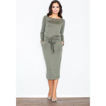 Dámské šaty Dlouhé šaty olivové barvy M246 Velikost: XL