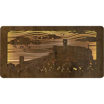 Obraz Li-Go "Bezděz" světelný obraz s baterií 100x50cm varianta: ovládání na obraze bez dálkového ovladače, provedení: dub